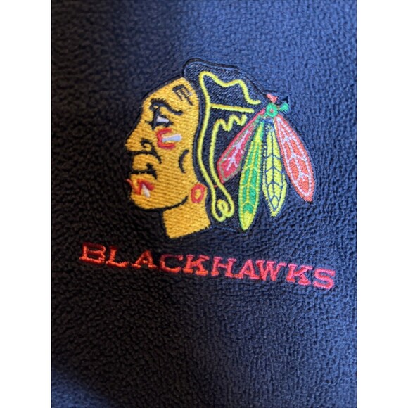 Chicago Blackhawks 1/4 Zip Fleece Pullover Mens Extra Large Black Pullover NHL - Picture 10 of 10